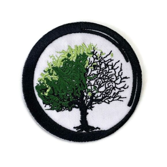 Yin Yang Tree Bonsai Zen Life Death Embroidered Patch - Picture 1 of 3